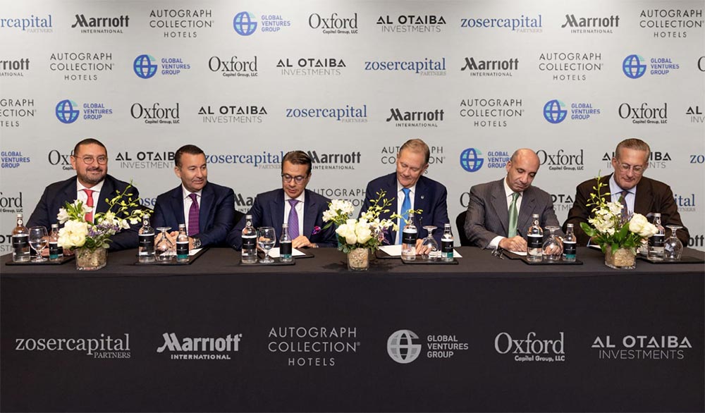 Investors and developers sign an agreement with Tourism Investment SAE and Marriott International to convert the historic Mogamma El-Tahrir into an Autograph Collection Hotel. Image by Marriott International.